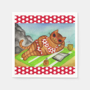 Beach Bikini Cat Party Picnic Napkins Serviette