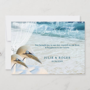 Beach Birds Gannet Foto Hochzeit Danke Karte