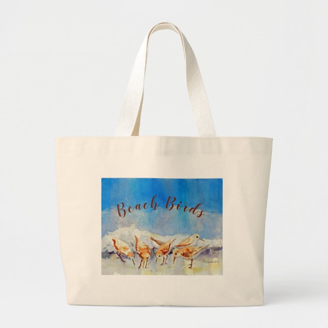 Beach Birds Tote Bag Jumbo Stoffbeutel (Vorne)