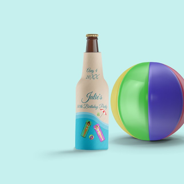 Beach Birthday Flaschenkühler (Von Creator hochgeladen)