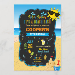 Beach Birthday Party Bash Sand Castle Summer Boy Einladung