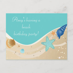 Beach Birthday Party Einladungspostkarte
