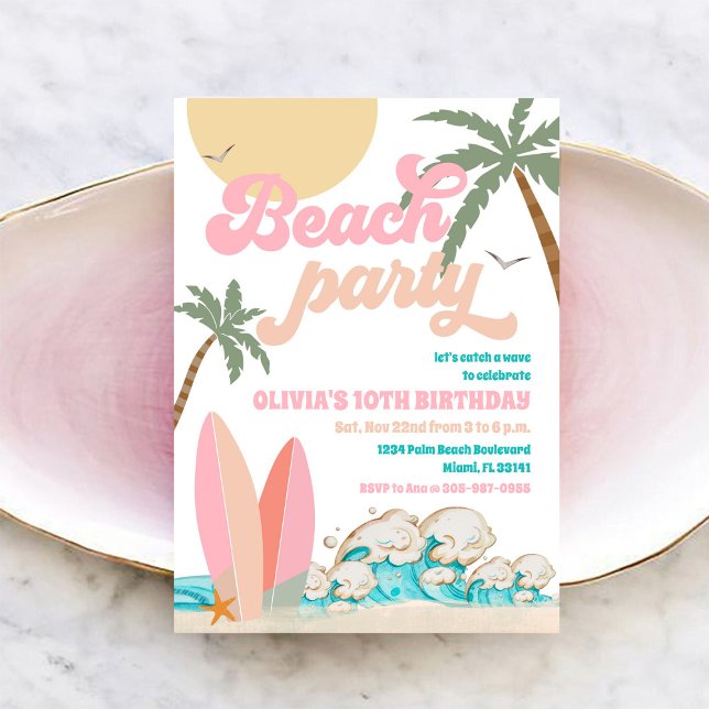 Beach Birthday Party Invitation (Créateur téléchargé)