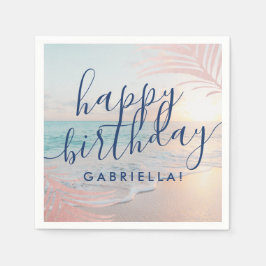 Beach Birthday Party Personalisiert Cocktail Serviette