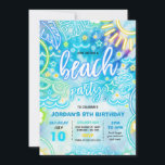 Beach Birthday Party Summer Beach Gefärbte Krawatt Einladung<br><div class="desc">Beach Birthday Party Summer Beach Gefärbte Krawatte Einladung Alle Designs sind © PIXEL PERFECTION PARTY LTD</div>