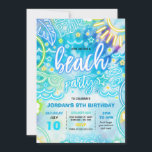 Beach Birthday Party Summer Beach Gefärbte Krawatt Einladung<br><div class="desc">Beach Birthday Party Summer Beach Gefärbte Krawatte Einladung Alle Designs sind © PIXEL PERFECTION PARTY LTD</div>
