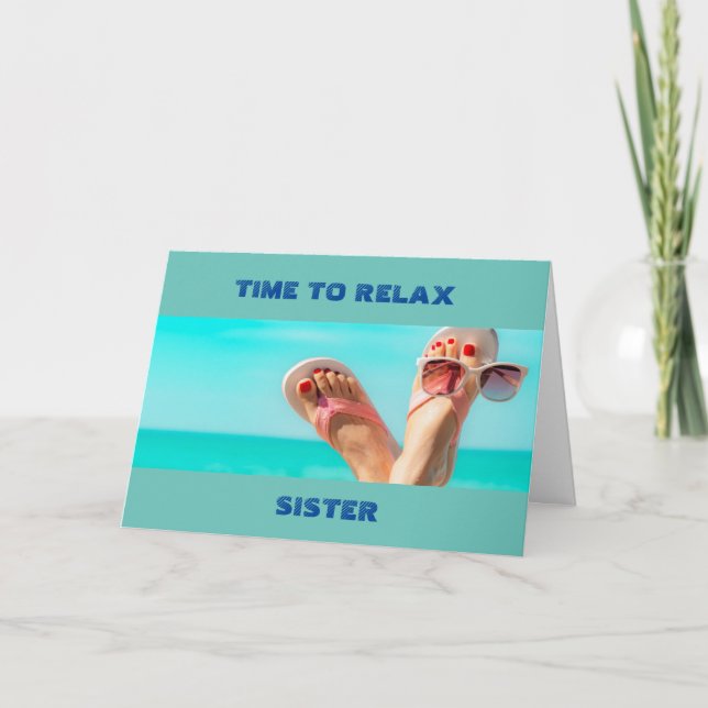 ***BEACH BIRTHDAY WISHES** SISTERKARTE KARTE (Vorderseite)