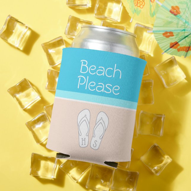 BEACH BITTE Chic Modernes Monogramm Gastgeschenk Dosenkühler (In Situ Sommer)