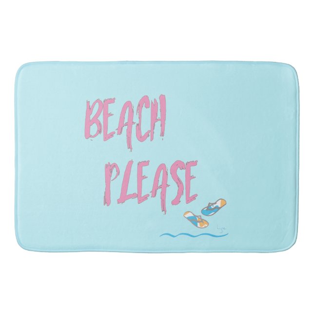 Beach bitte, Flip Flops Fun Cool modern Badematte (Vorderseite)