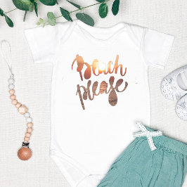 BEACH BITTE, Fun Typografie & Quote Baby Bodysuit Baby Strampler