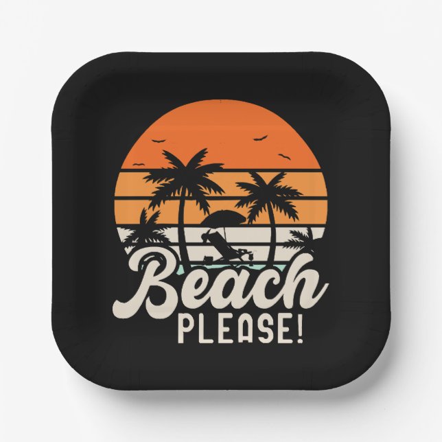 Beach bitte pappteller (Vorderseite)