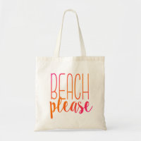 Beach bitte | Rosa und orangefarbene Totbeutel