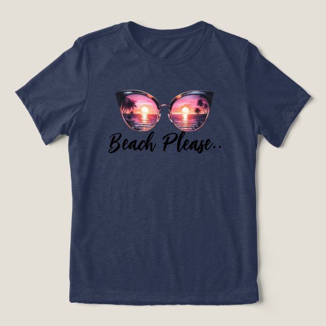 Beach bitte Tri-Blend shirt (Design Vorderseite)