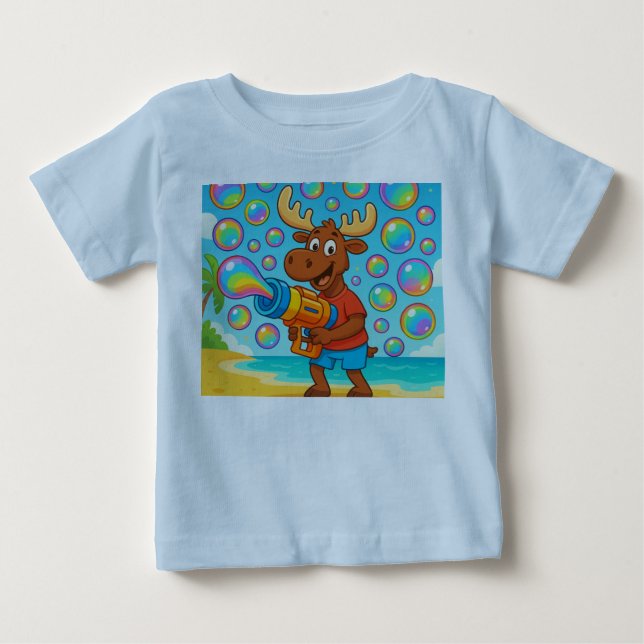 Beach Blaster Moose – Bubble Fun T-Shirt für Kinde (Vorderseite)