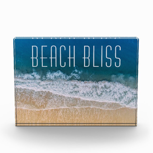 Beach Bliss Motivation Tropischer Traum individuel Fotoblock (Vorderseite)