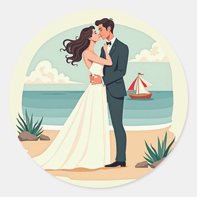 Beach Bliss Romance Sticker (Vorderseite)