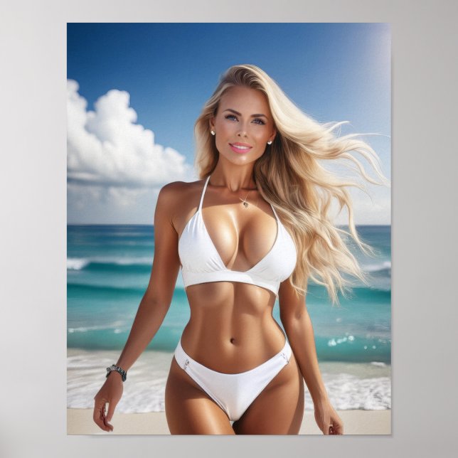 Beach Blonde Button Up Poster (Vorne)