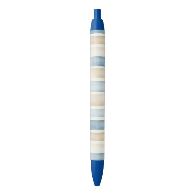 Beach Blue Cream Stripes   Kugelschreiber (Vorderseite Vertikal)