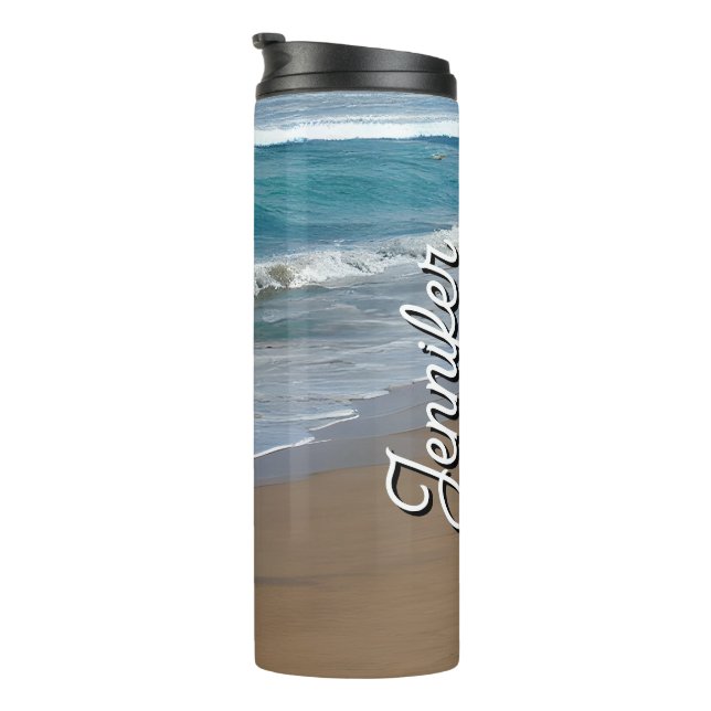 Beach Blue Ocean Waves Thermosbecher (Nach rechts gedreht)