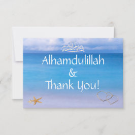 Beach & Blue Sea Islamische Hochzeit Vielen Dank Dankeskarte