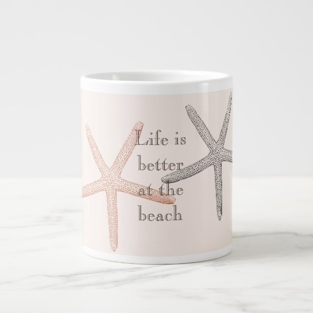 Beach Blue Starfish Jumbo-Tasse (Vorderseite)