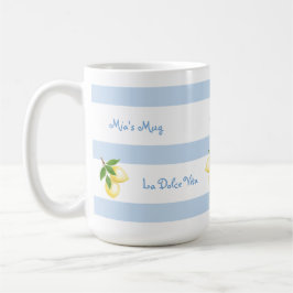 Beach Blue Stripe Dolce Vita PERSONALISIERTE Mug Kaffeetasse
