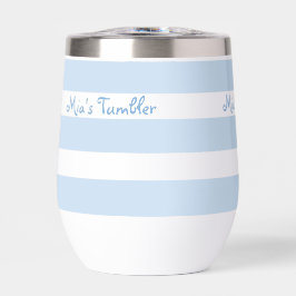 Beach Blue Strp PERSONALIZED Insulated Tumbler Cup
