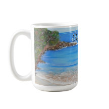 Beach Blue Waves Acrylic Painting Coffee Tasse