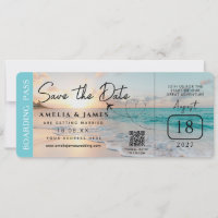 Beach Boarding Pass Save the Date Hochzeit