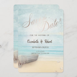 Beach Boat Lighthouse Save the Date