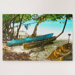 Beach Boats Jamaïque. Jigsaw Puzzle