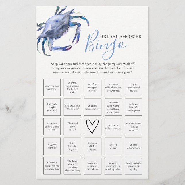 Beach Brautparty Bingo Game - Finden Sie den Gast Flyer (Vorne)