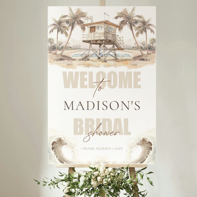 Beach Brautparty Custom Welcome Sign Poster (Von Creator hochgeladen)