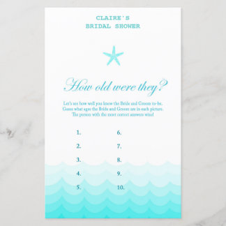 Beach Brautparty Game, Nautical, Meerjungfrau
