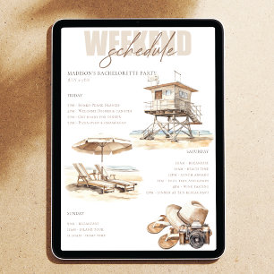 Beach Brautparty Wochenende Tour Einladung