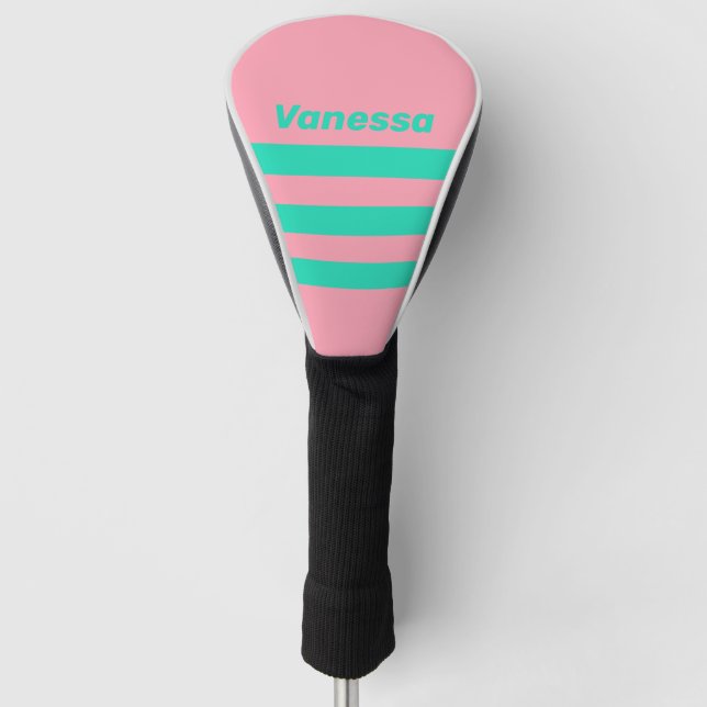 Beach Breeze Nostalgic Across Striping with Name Golf Headcover (Vorderseite)