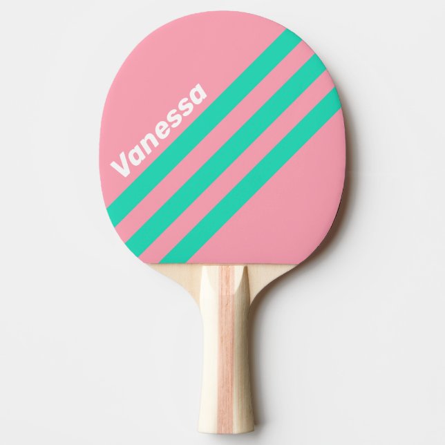 Beach Breeze Nostalgic Angled Striping with Name Tischtennis Schläger (Vorderseite)