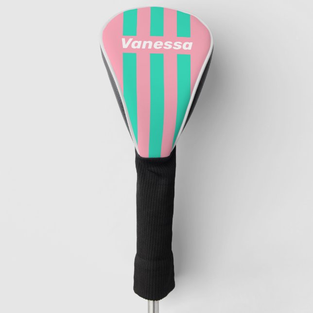 Beach Breeze Nostalgic Pin Stripes with Name Golf Headcover (Vorderseite)