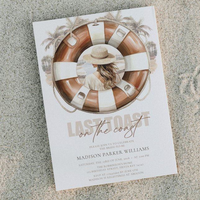 Beach Bride Letzter Toast an der Küste Einladung (Von Creator hochgeladen)