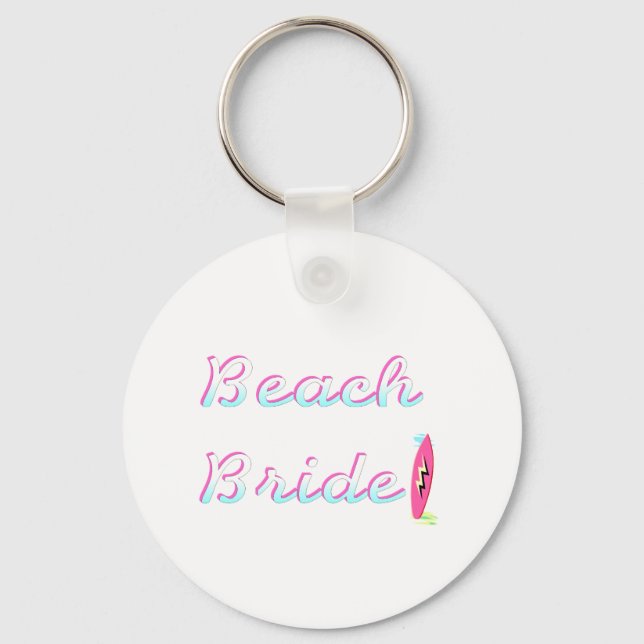Beach Bride (Surfboard) Schlüsselanhänger (Vorderseite)