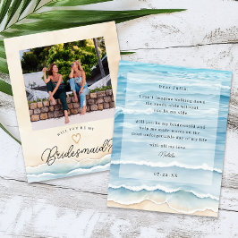 Beach Bridesmaid Vorschlagskarte mit Ozeanwellen