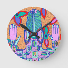 Beach Bum Croc Runde Wanduhr