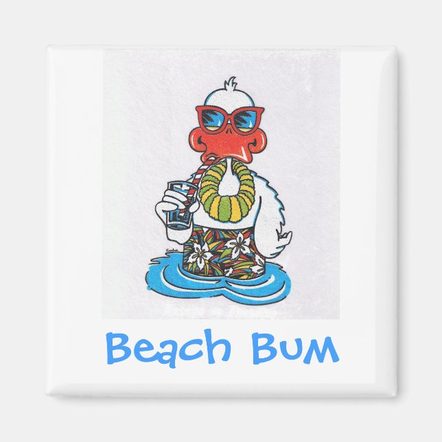 Beach Bum Duck Magnet (Vorne)