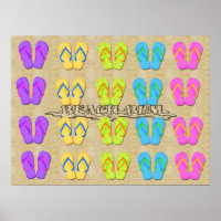 Beach Bum Flip Flops Poster/Print