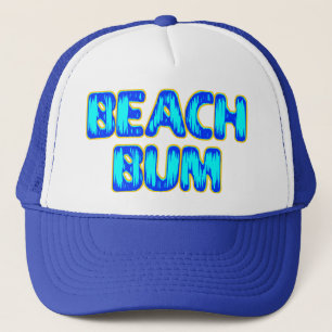 Beach Bum Funny Slogan in Blue Truckerkappe
