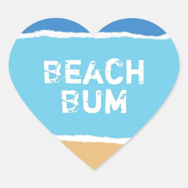 Beach Bum Herz-Aufkleber (Vorderseite)