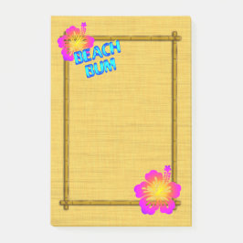 Beach Bum Hibiskus Blume Bamboo Frame Art Post it Post-it Klebezettel