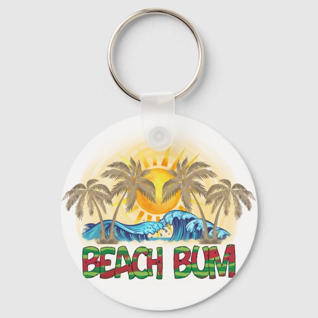 Beach Bum | Meereswellen | Tropisch Schlüsselanhänger (Vorderseite)