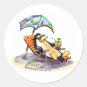Beach Bum Runder Aufkleber