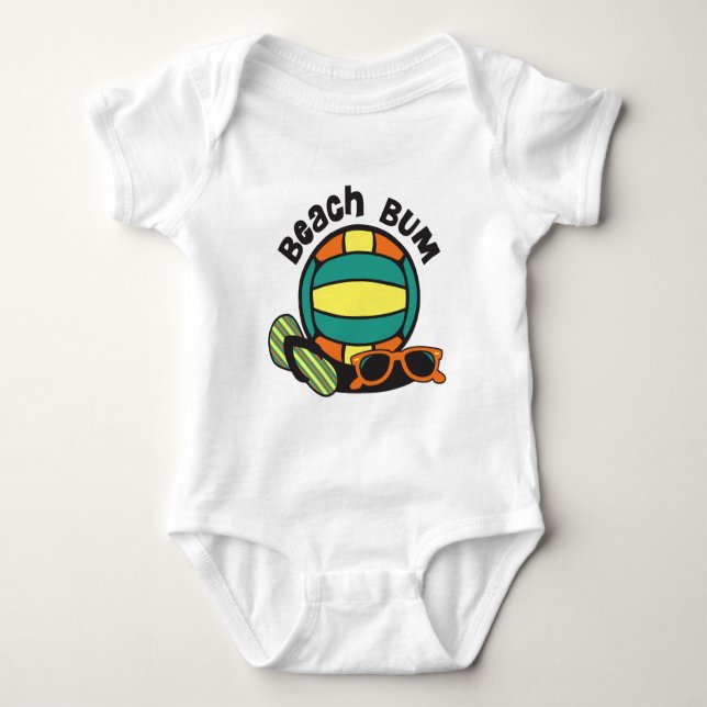 Beach Bum Volleyball Baby Strampler (Vorderseite)